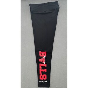 NBA Chicago Bulls Leggings S Black Graphic Logo Pants Basketball Activewear Fan